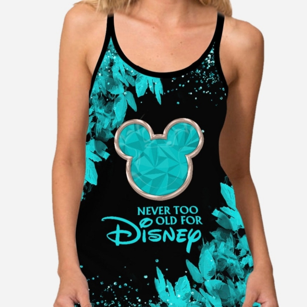 Never Too Old for Disney Mickey Mouse Tank Top & Leggings Set Size XS